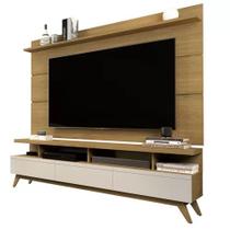 Rack Com Painel Para TV Até 72 Polegadas Vivare 1.8 Wood Cumaru/Off White - Giga Móveis - Giga Móveis