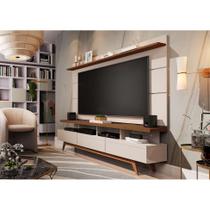 Rack com Painel para TV até 72 Polegadas Vivare Off White e Freijó 180 cm