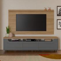 Rack com Painel para TV até 75 Polegadas 200cmx161cm Universal Mercury Cinza Carvalho/Grafite