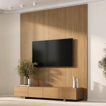 Rack com Painel para TV até 75 Polegadas 200cmx250cm Liso Aruá CabeCasa MadeiraOriginals Marrom Jatobá Rack com Painel para TV até 75 Polegadas 200cmx250cm Liso Aruá CabeCasa MadeiraOriginals Marrom Jatobá