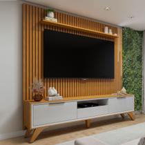 Rack com Painel para TV Até 75 Polegadas áustria Paris 3 Gavetas com Led Naturalle/Off White - Mavaular