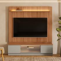 Rack com Painel para TV até 75 Polegadas com LED Modular Marrom 221x200cm Magnum