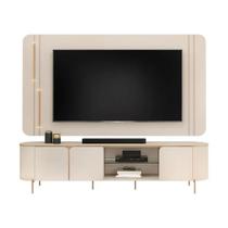 Rack com Painel para TV até 75 Polegadas Led Ariana 2,41 Off White DJ Móveis