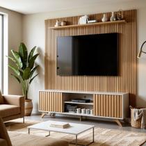 Rack com Painel para TV até 80 Polegadas 282cmx224cm 100% MDF Frisado Manaus