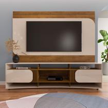 Rack com Painel para TV Até 80 Polegadas Seleto 2 Portas Pinho/Off White - Pnr Móveis Rack com Painel para TV Até 80 Polegadas Seleto 2 Portas Pinho/Off White - Pnr Móveis