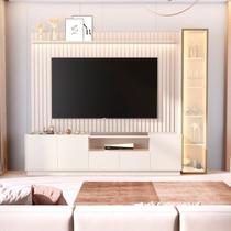 Rack com Painel para TV até 84 Polegadas com LED 100% MDF 269cmx219cm Led Vitoria Regia YesCasa