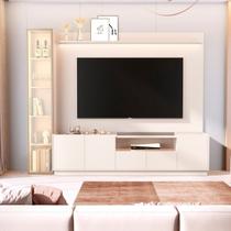 Rack com Painel para TV até 84 Polegadas com LED com Vidro Reflecta 100% MDF 269cmx219cm Pinel Porta Vitoria Regia Yescasa