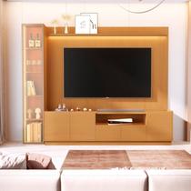 Rack com Painel para TV até 84 Polegadas com LED com Vidro Reflecta 100% MDF 269cmx219cm Porta Led Vitoria Regia YesCasa Rack com Painel para TV até 84 Polegadas com LED com Vidro Reflecta 100% MDF 269cmx219cm Porta Led Vitoria Regia YesCasa