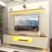 Rack com Painel para TV até 85 Polegadas com LED 2 Portas 1 Gaveta com Pés de Vidro 100 MDF Royal Nobre Gelius Rack com Painel para TV até 85 Polegadas com LED 2 Portas 1 Gaveta com Pés de Vidro 100 MDF Royal Nobre Gelius