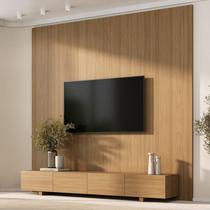 Rack com Painel para TV até 86 Polegadas 240cmx250cm Liso Aruá CabeCasa MadeiraOriginals Marrom Jatobá Rack com Painel para TV até 86 Polegadas 240cmx250cm Liso Aruá CabeCasa MadeiraOriginals Marrom Jatobá