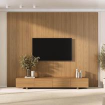 Rack com Painel para TV até 86 Polegadas 280cmx230cm Liso Aruá CabeCasa MadeiraOriginals Marrom Jatobá Rack com Painel para TV até 86 Polegadas 280cmx230cm Liso Aruá CabeCasa MadeiraOriginals Marrom Jatobá
