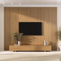 Rack com Painel para TV até 86 Polegadas 280cmx250cm Liso Aruá CabeCasa MadeiraOriginals Marrom Jatobá Rack com Painel para TV até 86 Polegadas 280cmx250cm Liso Aruá CabeCasa MadeiraOriginals Marrom Jatobá