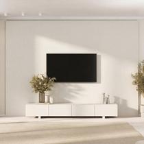 Rack com Painel para TV até 86 Polegadas 320CMX250CM Liso Aruá CabeCasa MadeiraOriginals Off White Rack com Painel para TV até 86 Polegadas 320CMX250CM Liso Aruá CabeCasa MadeiraOriginals Off White