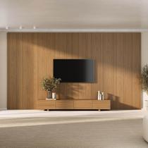 Rack com Painel para TV até 86 Polegadas 400cmx230cm Liso Aruá CabeCasa MadeiraOriginals Marrom Jatobá