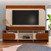 Rack com Painel para TV Até 86 Polegadas Seleto 2 Portas Cedro/Off White - Pnr Móveis