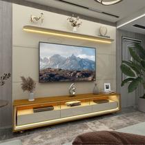 Rack com Painel para TV até 90 Polegadas 100% MDF com LED 219CMX240CM 3 Gavetas com Rodízios Royal Requinte Yescasa Branco Rack com Painel para TV até 90 Polegadas 100% MDF com LED 219CMX240CM 3 Gavetas com Rodízios Royal Requinte Yescasa Branco