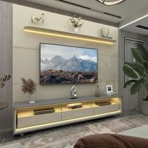 Rack com Painel para Tv até 90 Polegadas Led 3 Gavetas com Rodízios 220cm Royal/requinte 100% MDF