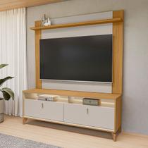 Rack com Painel Pra TV Até 55 Polegadas Dubai 2 Portas 1 Prateleira com Led Tauri/Off White Fosco - Linea Brasil