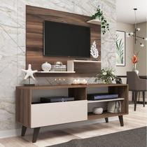 Rack com Painel Retrô para TV até 42 Polegadas 136cmx144cm Detroit Denver Marrom Nogueira Rack com Painel Retrô para TV até 42 Polegadas 136cmx144cm Detroit Denver Marrom Nogueira
