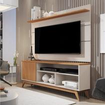 Rack com Painel Retrô para TV até 50 Polegadas 136cmx198cm Malbec Vivare Bege Off White/Nature Rack com Painel Retrô para TV até 50 Polegadas 136cmx198cm Malbec Vivare Bege Off White/Nature