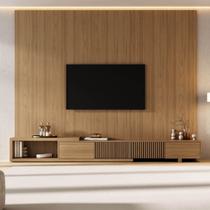 Rack com Painel Ripado Extensível para TV até 86 Polegadas 280cmx250cm Aruá CabeCasa MadeiraOriginals