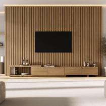 Rack com Painel Ripado Extensível para TV até 86 Polegadas 320cmx230cm Liso Aruá CabeCasa MadeiraOriginals