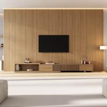 Rack com Painel Ripado Extensível para TV até 86 Polegadas 400cmx230cm Aruá CabeCasa MadeiraOriginals