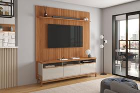Rack com Painel Ripado Frisado para Sala Oslo / Elegance 1.90 Lukaliam Rack com Painel Ripado Frisado para Sala Oslo / Elegance 1.90 Lukaliam