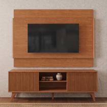 Rack com Painel Ripado para Tv até 65 Polegadas 185x196cm Mdf Gaia