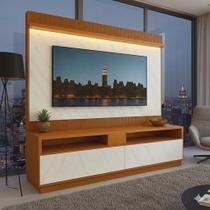 Rack com Painel Ripado para TV até 70 Polegadas com LED 182cmx172cm Liso Rio