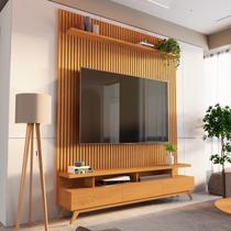 Rack com Painel Ripado para Tv até 72 Polegadas 185x250cm 100% Mdf Yucca CabeCasa MadeiraOriginals Rack com Painel Ripado para Tv até 72 Polegadas 185x250cm 100% Mdf Yucca CabeCasa MadeiraOriginals