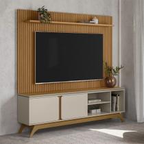 Rack com Painel Ripado para TV até 75 Polegadas 2 Portas com Pés Istambul Genova 2.0 Linea Brasil Rack com Painel Ripado para TV até 75 Polegadas 2 Portas com Pés Istambul Genova 2.0 Linea Brasil