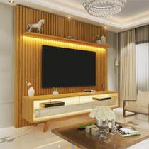 Rack com Painel Ripado para TV até 75 Polegadas com LED 100% MDF 184cmx308cm Nobre Rack com Painel Ripado para TV até 75 Polegadas com LED 100% MDF 184cmx308cm Nobre