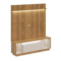 Rack com Painel Ripado para TV até 75 Polegadas com LED MDF 181cmx204cm Cronos CabeCasa MadeiraOriginals