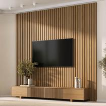 Rack com Painel Ripado para TV até 86 Polegadas 240cmx230cm Aruá CabeCasa MadeiraOriginals Rack com Painel Ripado para TV até 86 Polegadas 240cmx230cm Aruá CabeCasa MadeiraOriginals