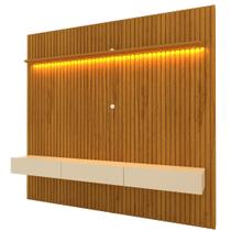 Rack com Painel Ripado para TV até 90 Polegadas com LED 100% MDF 228,8cmx250cm 3 Gavetas