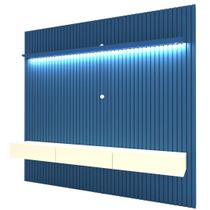 Rack com Painel Ripado para TV até 90 Polegadas com LED 100% MDF 228,8cmx250cm 3 Gavetas