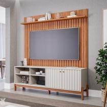 Rack com Painel Ripado para Tv de até 70 Polegadas 100% MDF Trend Espresso Móveis Marrom Cinamomo/Off White