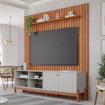 Rack com Painel Ripado para TV de até 70 polegadas 220cmx185cm 100% Mdf Holanda Maragogi Espresso Marrom Cinamomo/Off White Rack com Painel Ripado para TV de até 70 polegadas 220cmx185cm 100% Mdf Holanda Maragogi Espresso Marrom Cinamomo/Off White