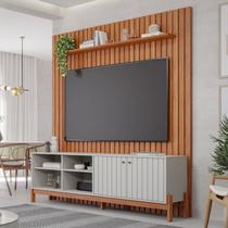 Rack com Painel Ripado para TV de até 70 Polegadas 220CMX185CM 100% MDF Holanda Maragogi Espresso Marrom