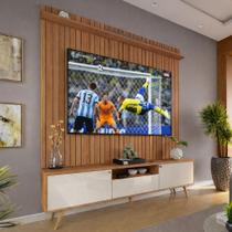 Rack Com Painel Sevilla Efeito Ripado 3d Para Tv Até 70 Polegadas 183cm Jequitibá/Off White Perolizado Rack Com Painel Sevilla Efeito Ripado 3d Para Tv Até 70 Polegadas 183cm Jequitibá/Off White Perolizado