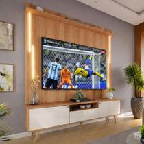 Rack Com Painel Sevilla Led Para Tv Até 70 Polegadas 183cm Jequitibá/Off White Perolizado Rack Com Painel Sevilla Led Para Tv Até 70 Polegadas 183cm Jequitibá/Off White Perolizado