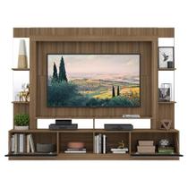 Rack com Painel Suporte 65 com Espelho Madeirado/Preto