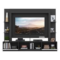 Rack com Painel Suporte 65 com Espelho Preto/Branco