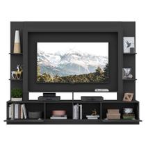 Rack com Painel Suporte 65 com Espelho Preto Rack com Painel Suporte 65 com Espelho Preto