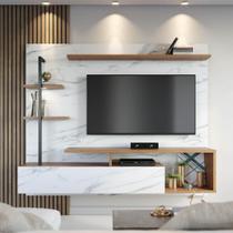 Rack com Painel Suspenso Maragogi para TV de até 58 - Branco/Natural