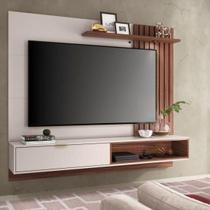 Rack com Painel Suspenso Tocantins 160 cm para TV de até 60 - Off White/Nogueira