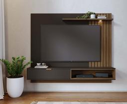 Rack com Painel Suspenso Tocantins 180 cm para TV de até 60 - Preto/Castanho