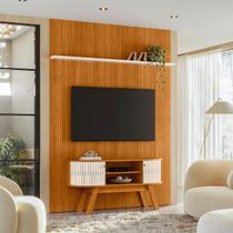 Rack com painel Teto 244.5cm Ripado Para TV Até 65 Polegadas New Silverstone Madetec