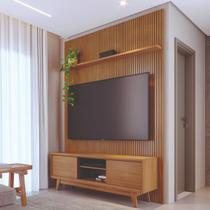 Rack com Painel Teto 244,5cm Ripado TV Até 65 Milo Madetec